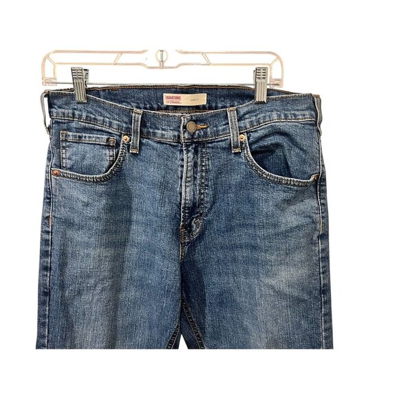 Levi Strauss Signature Bootcut Jeans Mens Size 32x34 Blue Denim Mid-Rise Relaxed - Picture 3 of 7